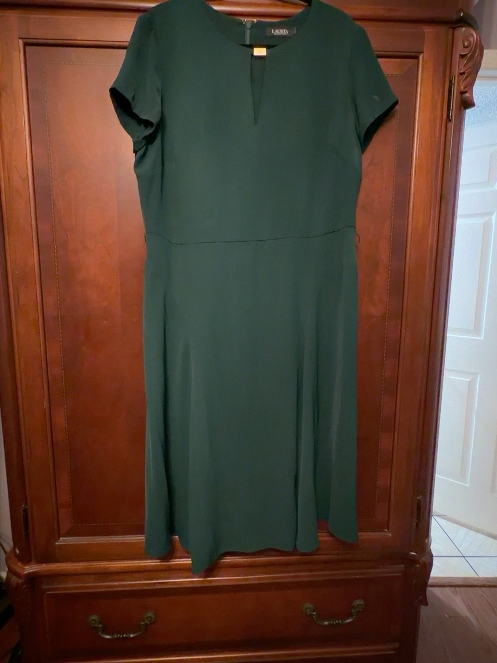 Ralph Lauren Forest Green Short Sleeve Midi Dress